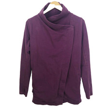 Lululemon Restore Wrap Jacket Sweater Womens Size 4 Grape Purple French Terry