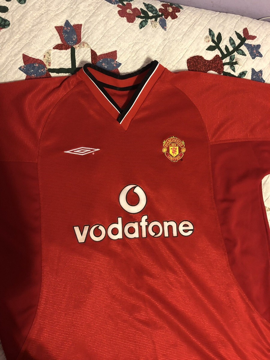 【BoB】Manchester United サイン入りジャージ M Vtg Manchester United 98-00 Home Football Shirt Jersey Umbro