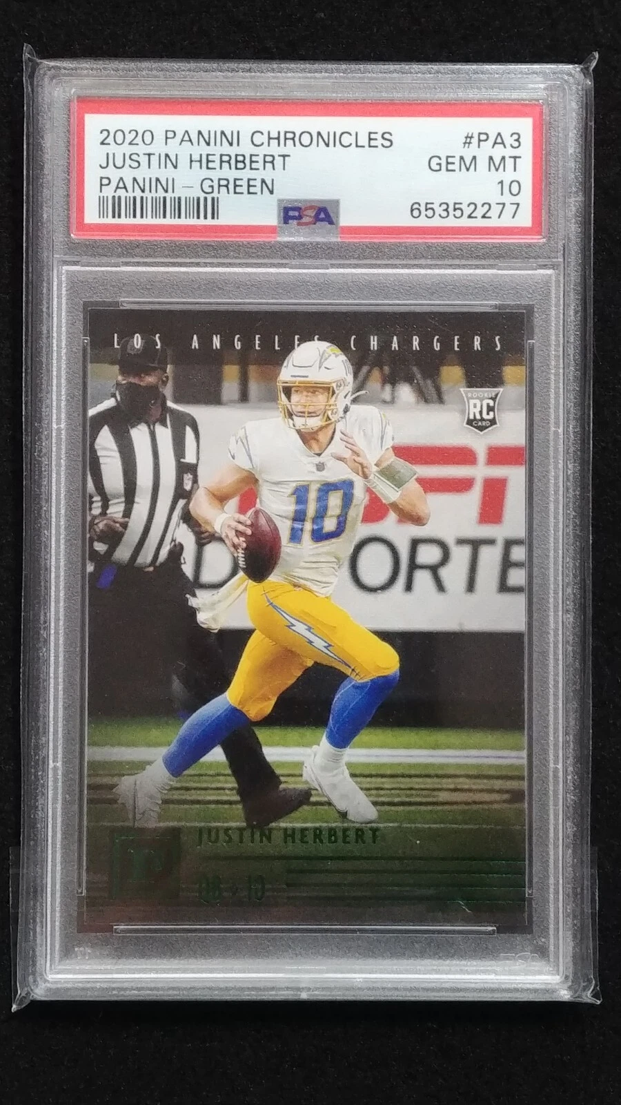 Justin Herbert Panini Chronicles Panini #PA3 Green