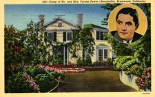 Home Of Mr And Mrs Tyrone Power Brentwood California Postcard