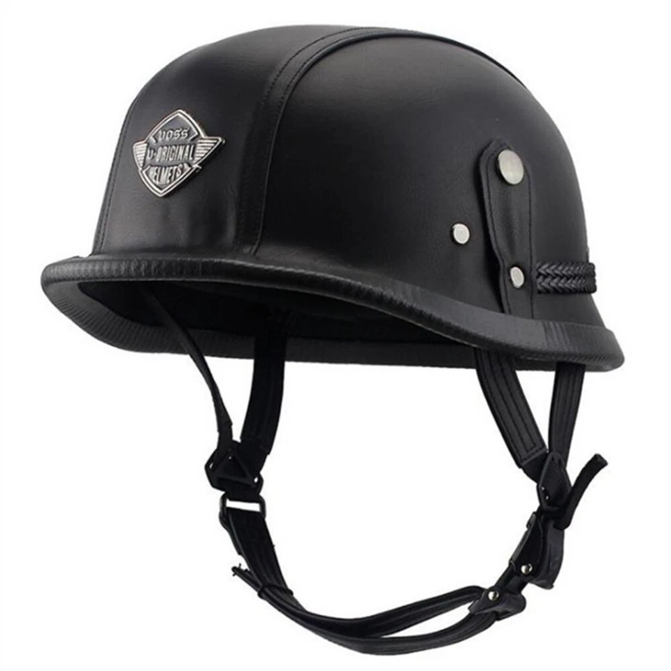 DOT мотоцикла половина шлема немецкий стиль череп крышка скутер измельчитель мотоциклиста шлем - Изображение 3 из 4