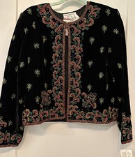 Vintage Adrianna Papell Evening Beaded Velvet Jacket Holiday NWT Women s Sz M