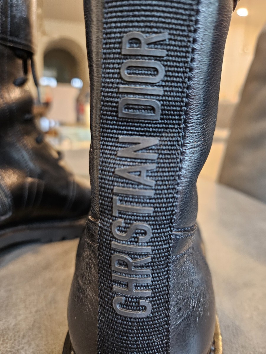 Dior Leather Combat Boots 36.5 | eBay