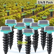 Mole Repellent 2-8PCS Ultrasonic Solar Powered Animal Repellent for Outdoor Lawn