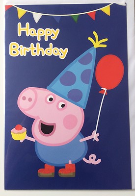 'Happy Birthday' George Pig Birthday Card - 9"x6" - Peppa Pig | eBay UK