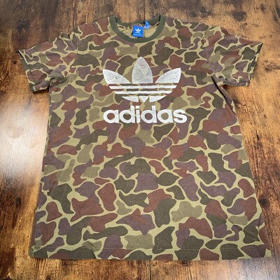 Adidas Camo Trefoil T-Shirt Short Sleeve Adidas Originals Men's Size Large 