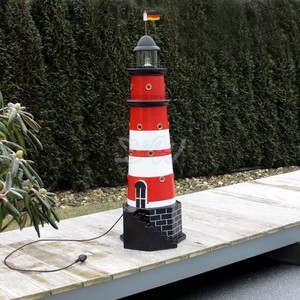 Garten Leuchtturm Amrum Sylt 120 Cm Rot Weiss Doppellicht Deko Figur Nordsee Meer Ebay