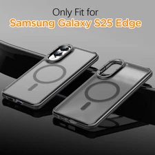 For Galaxy S25 Edge Case Fusion Magnetic Clear Hybrid Magnetic Case Metal Button