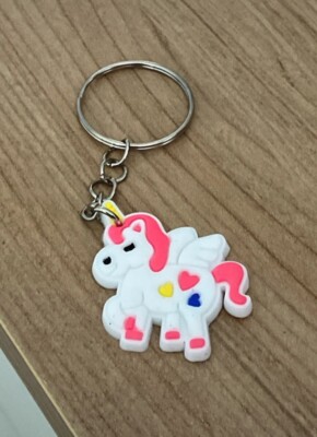 Weißes Einhorn Schlüsselanhänger Split Ring