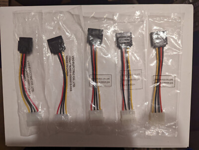 MSI 5  x 6'' Molex 4-Pin Male To SATA 15-Pin Female Power Cable