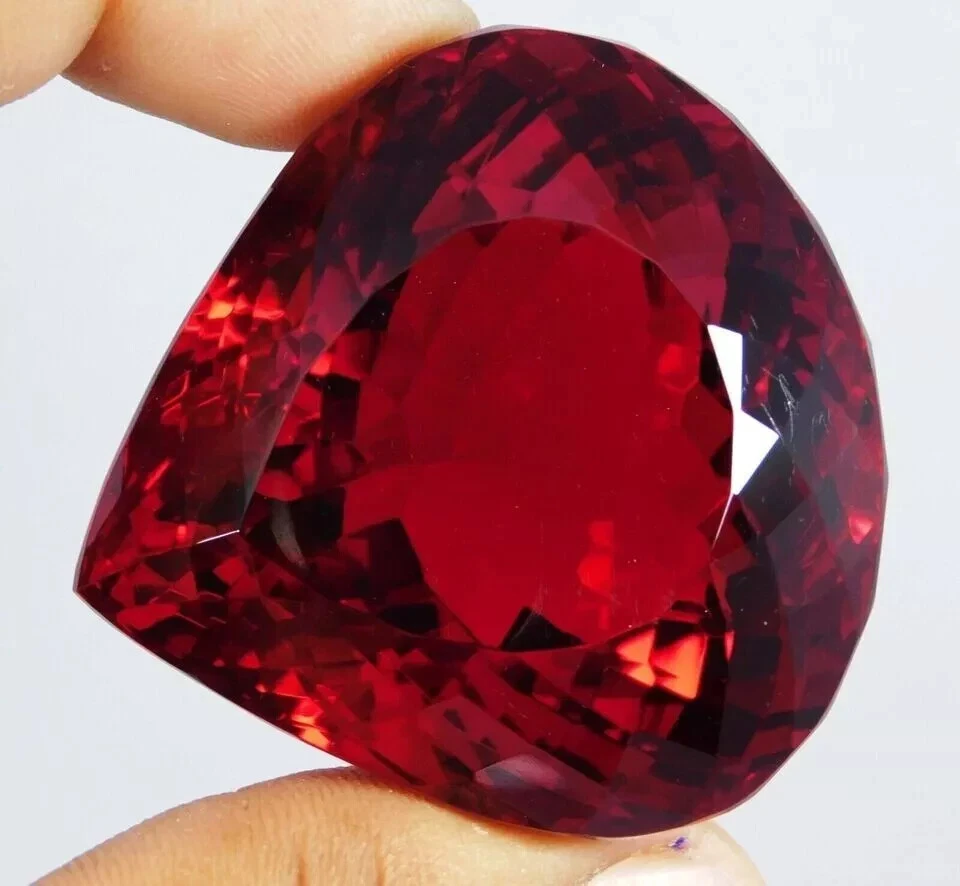 AAA+ Large Red Ruby Pear Cut 92.55 Ct. Huge Loose Gemstone Gift for Women/Her - Image 4 of 4