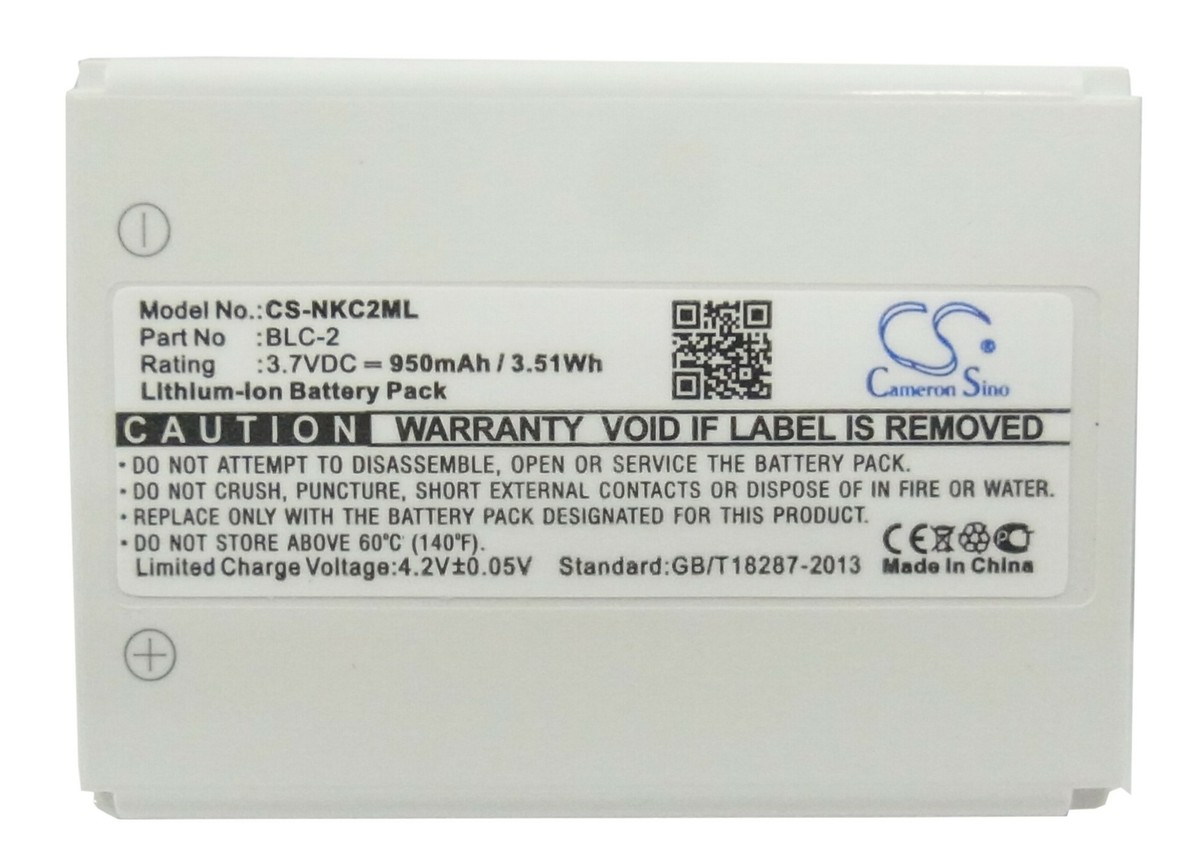 Vhbw Batteria Compatibile Con Nokia 3310, 3330, 3390, 1221, 1260, 2260 E Altri, 900mAh, 3.7V, Li-Ion, Ricambio Per BA-80S1A2, BLC-1