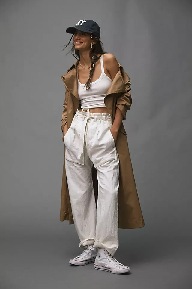 【セール】国内入荷♪Free People Sky Rider Straight パンツ Free People Sky Rider Straight-Leg Pants Oversized Ecru