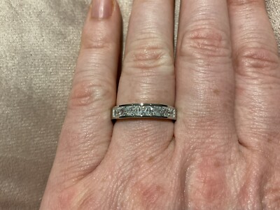 1,88 Karat Lab Created Diamant Halb Eternity Ring Platiniert 925 Größe I
