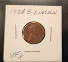 1924-S Lincoln Wheat Cent, VF+ condition, San Francisco Mint, very sharp coin