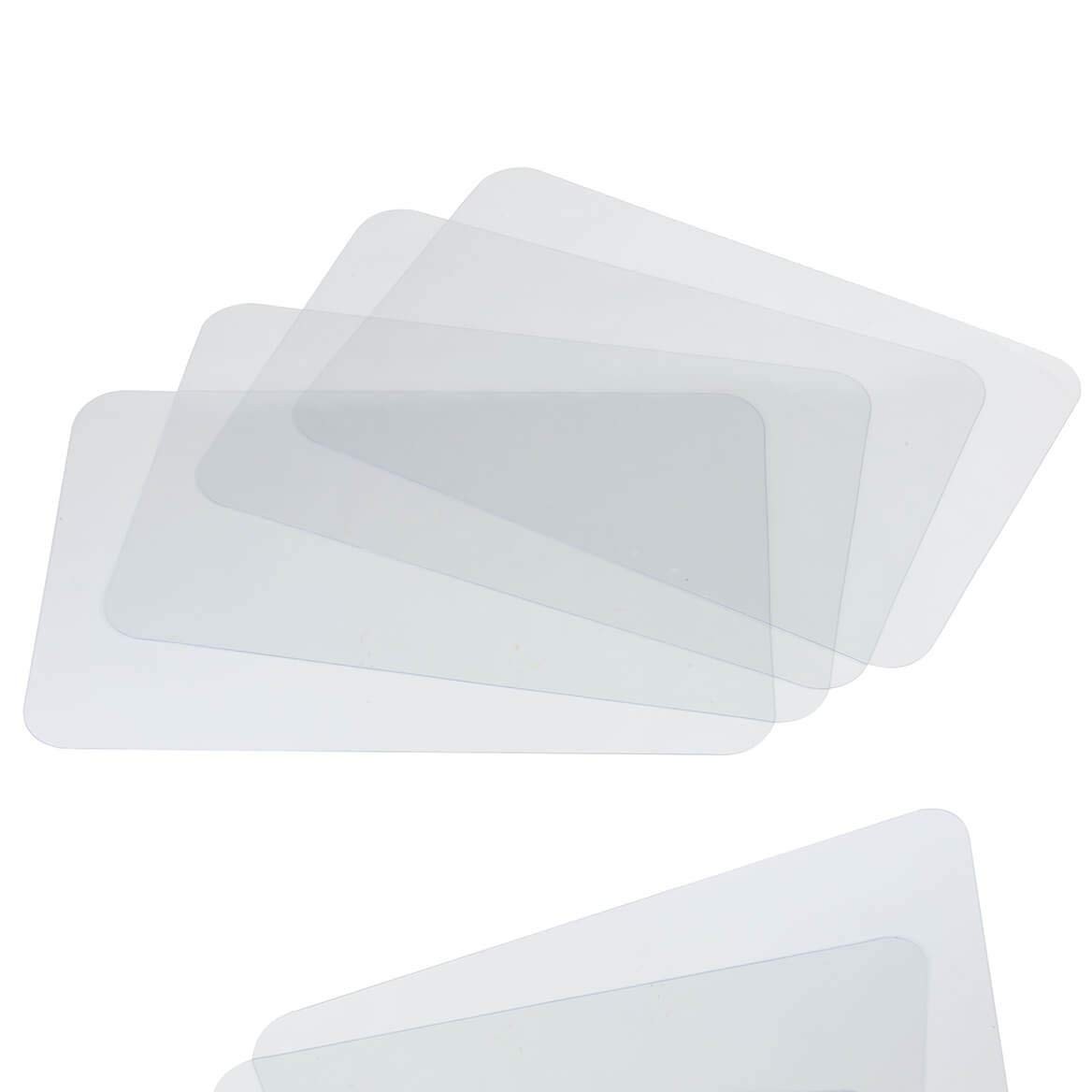 Clear Plastic Placemats Set of 4 - Vinyl Table Protector for