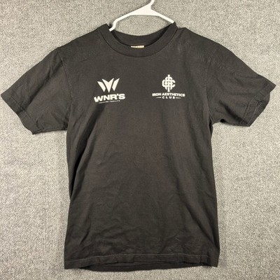 Maison Article Shirt Mens Medium Graphic Tee Iron Aesthetics WNRS Gym Black