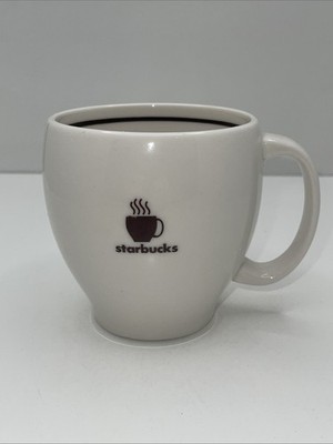 Vintage Starbucks Barista Coffee Cup 2004 White with Brown Logo 14 Oz Mug