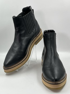Roolee Prince Boot Platform Ankle Chelsea Pointed Crepe Black Leather Size 9M