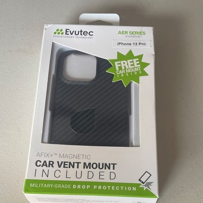 Evutec Aer Series Karbon Black Magnetic Case for iPhone 13 Pro Car Vent Mount