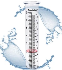 7" Capacity Rain Gauge Replacement Tube Plastic,Freeze Proof Tube,Big Numbers