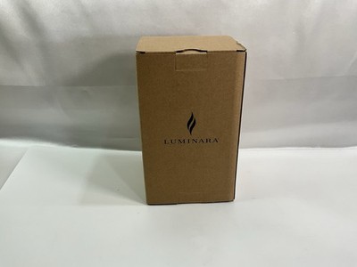 Luminara 6  Flameless LED Pillar Candle Orange Textured Wax w Remote Timer