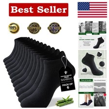 Ankle Socks for Men, 6 Pairs Bamboo Rayon Breathable Sports Low Cut Thin, Multic