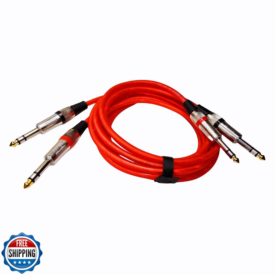 CDPMWVC 1/4 Audio Cable, 6 feet 2-Pack TRS Instrument Cable, 6.35mm Balanced  - Image 2 of 4
