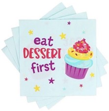 Eat Dessert First Party Napkins 50 count - 6.5 x 6.5 PARTY