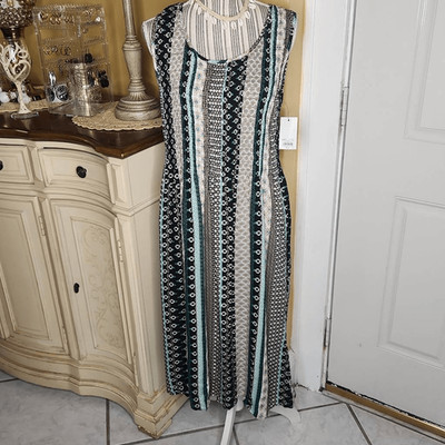 Craft & Barrow sleeveless smocked midi dress women's size L
