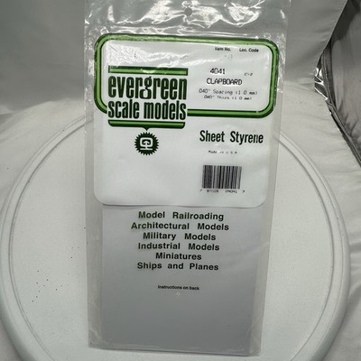 Evergreen Scale Models Plastic 4041 Styrene Siding Clapboard - .040'' x 6'' x 12''