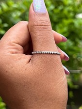 Dainty Beaded Sterling Silver Ring  Minimalist Stackable Ring  Thin All Size