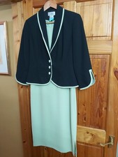 SIMON ELLIS GREEN AND BLACK DRESS AND JACKET SIZE UK10