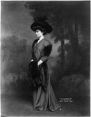 Gladys Vanderbilt Szechenyi 1908 Fur Hat Full Length Portrait A.F. Bradley