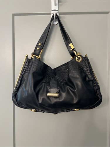 Jimmy Choo Black Malena Shoulder Bag Handbag Purse