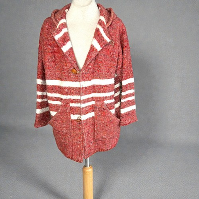 #ad African Sun Hand Woven in Kwajulu Hooded Jacket Wool Blend Medium $49.99