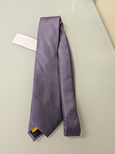 Hickey Freeman Men's Silk Neck Tie Navy Blue Purple Geometric NEW $69 NWT