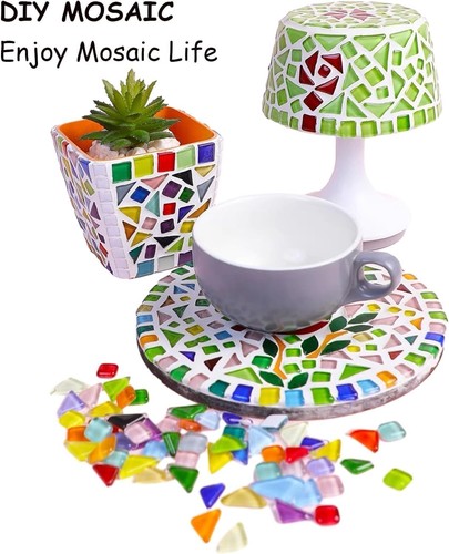 DIY Mosaic Tiles for Crafts, Colorful Glass Kits Mixed - Picture 7 of 7