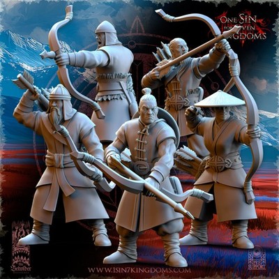 Beholder Miniatures- Astarii Dynasty Peasant Archers (Tabletop & Rpg Miniatur)