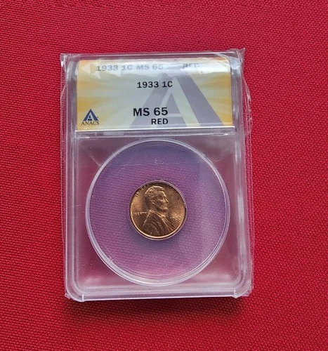 1933 Lincoln Wheat Penny MS65 Red