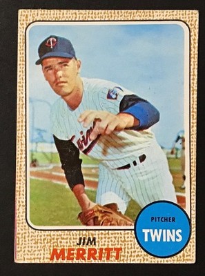 1968 topps Error #64 Jim Merritt Minnesota Twins FREE SHIPPING