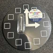 Horizon Chalkboard Learning Clock NEW in Factory Packaging Black
