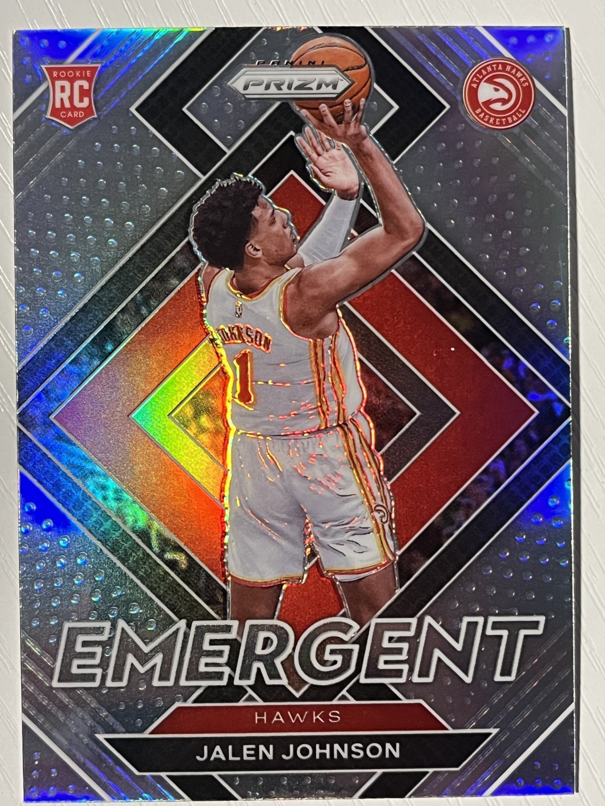 Jalen Johnson 2021-22 Panini Prizm Emergent Silver Prizm RC #18 Atlanta Hawks
