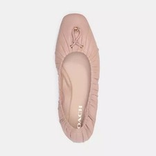 Coach Eleanor Leather Ballet Flats Pink Blush Classic Size 8