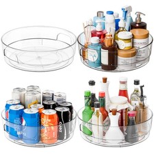 Yieach 4 Pack 12" W Clear Acrylic Lazy Susan Turntable 4 Pack-12 Inch,