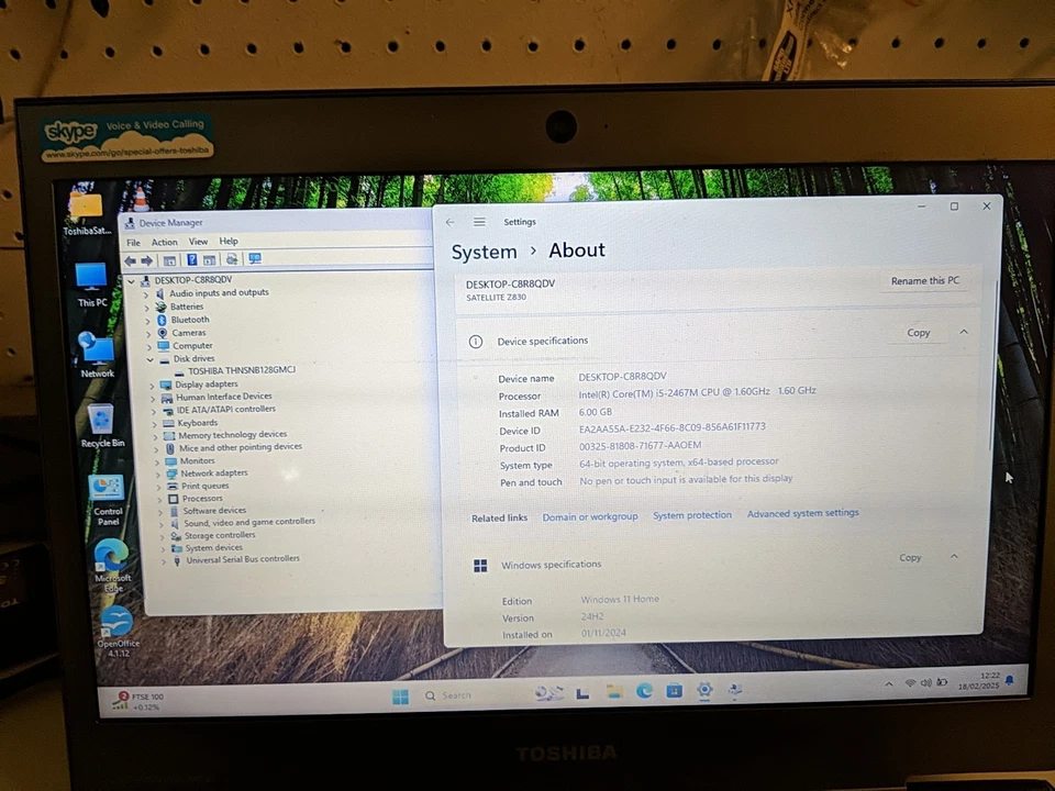 Toshiba Portege Z830-10U Core i5 6 GB 128 GB SSD Windows 11 Home New Battery - Image 2 of 4