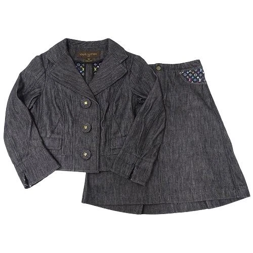 LOUIS VUITTON（LV） Louis Vuitton Set Giacca e Gonna Denim Nero per Donna Taglia 36 Elegante Spri