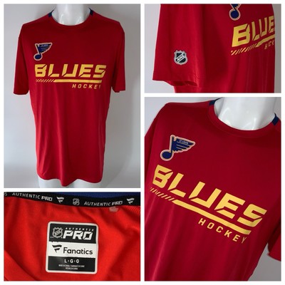 St. Louis Blues Fanatics Authentic Pro Performance T-Shirt Men L Red YGI S5-150