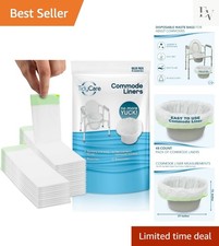 Easy-fit Commode Liners 48 Pack of Disposable Plastic Toilet Bags for Adults