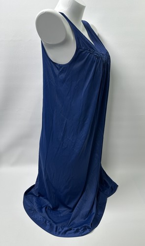 Vintage Vanity Fair Womens Navy Nightgown & Robe Peignoir Set Nylon Size Small - Picture 6 of 16